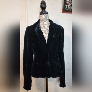 Vintage Karlie Elegant Black Velvet Women's Jacket Size:L